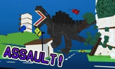 块状泰坦斯皮诺城市暴乱游戏中文版（Blocky Titan Spino: City Rampage）